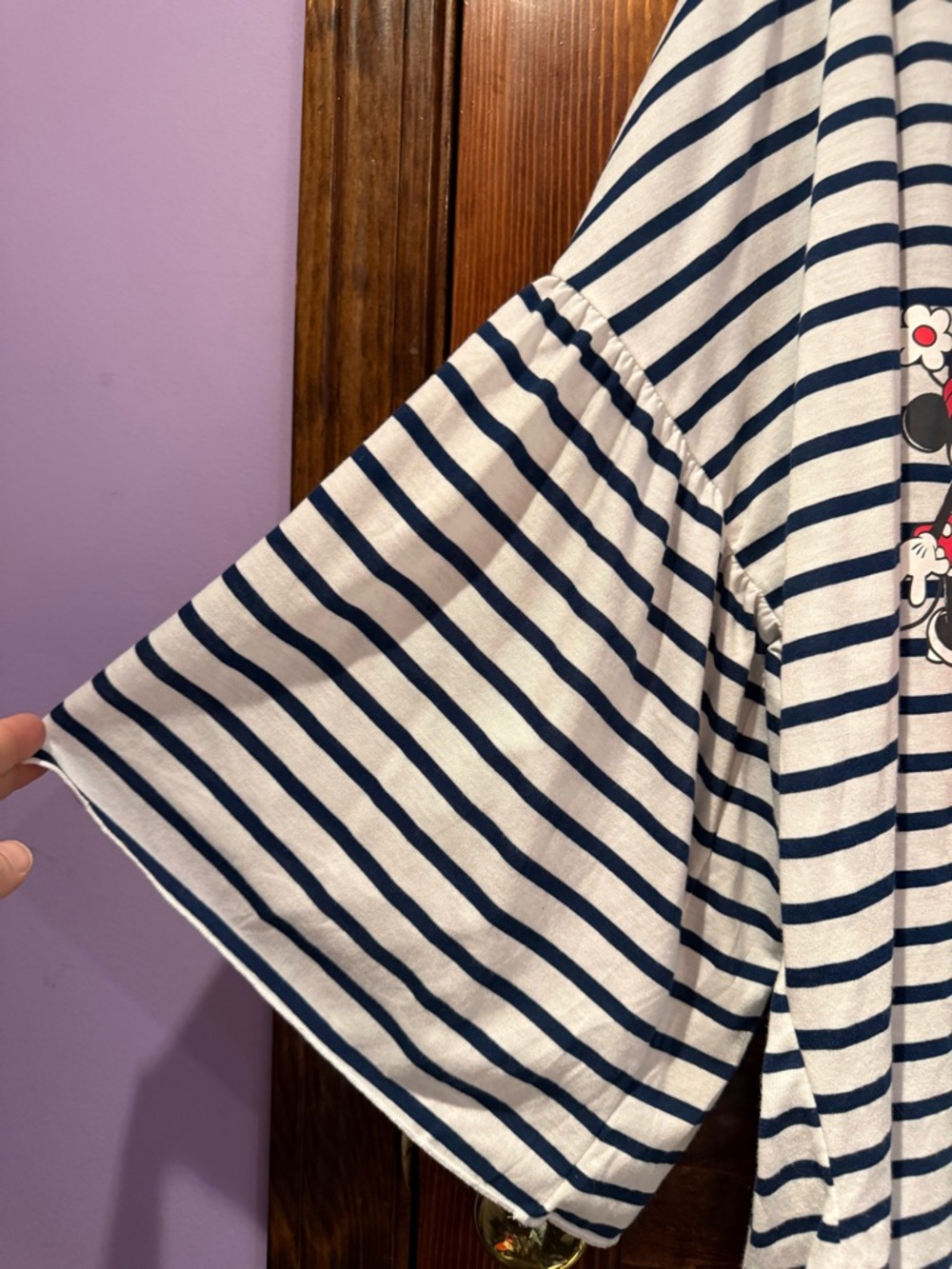 Disney Navy & White Striped 'You & Me' Mickey Minnie Long Sleeve Tee - Picture 4 of 8